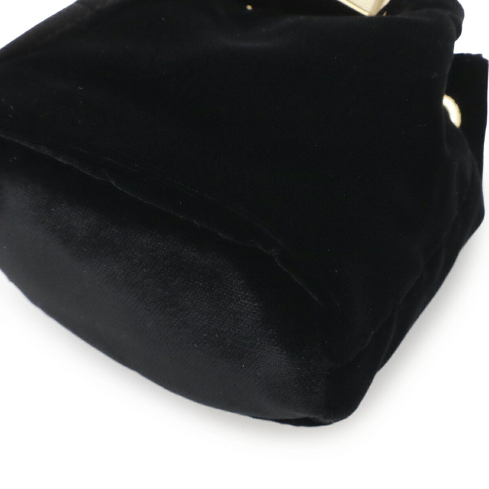 PRADA Triangle Velvet Mini Pouch Multi-Pouch Chain Shoulder Bag NERO Black 1N... - Picture 4 of 6